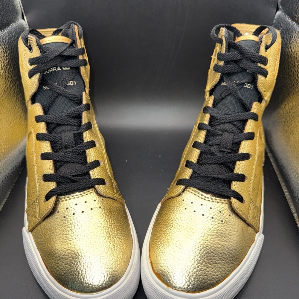 Size 6Y - Supra S13021K Muska 001 Skytop Gold Lace-Up High Top Sneakers, No Box